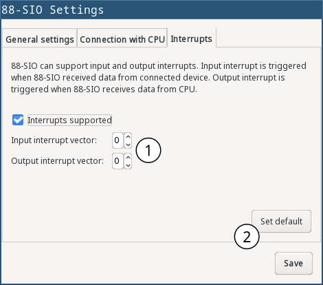 88-SIO CPU ports settings